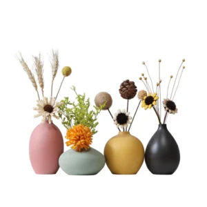 แจกันเซรามิกคุณภาพดี น่ารักโทนสีพาสเทล ขายยกชุด 4 ชิ้น