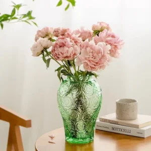 แจกันแก้ว แจกันแก้วใส สีเขียว