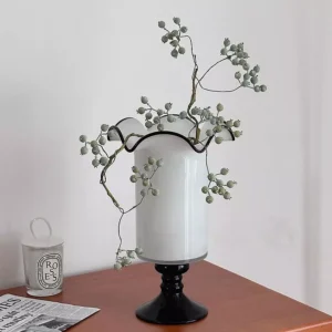 แจกันแก้วฝรั่งเศส สไตล์เฮปเบิร์นยุคกลางวินเทจ